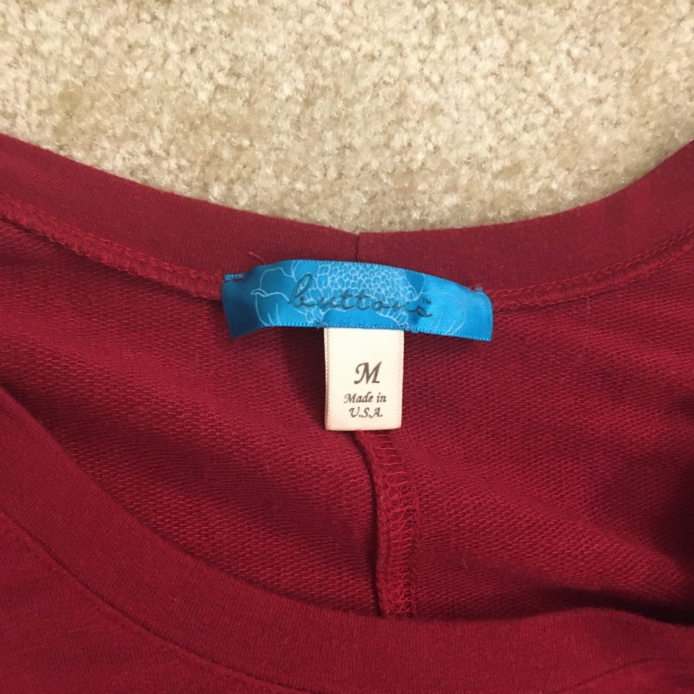 Burgundy long sleeved dress - Picture 2 of 2